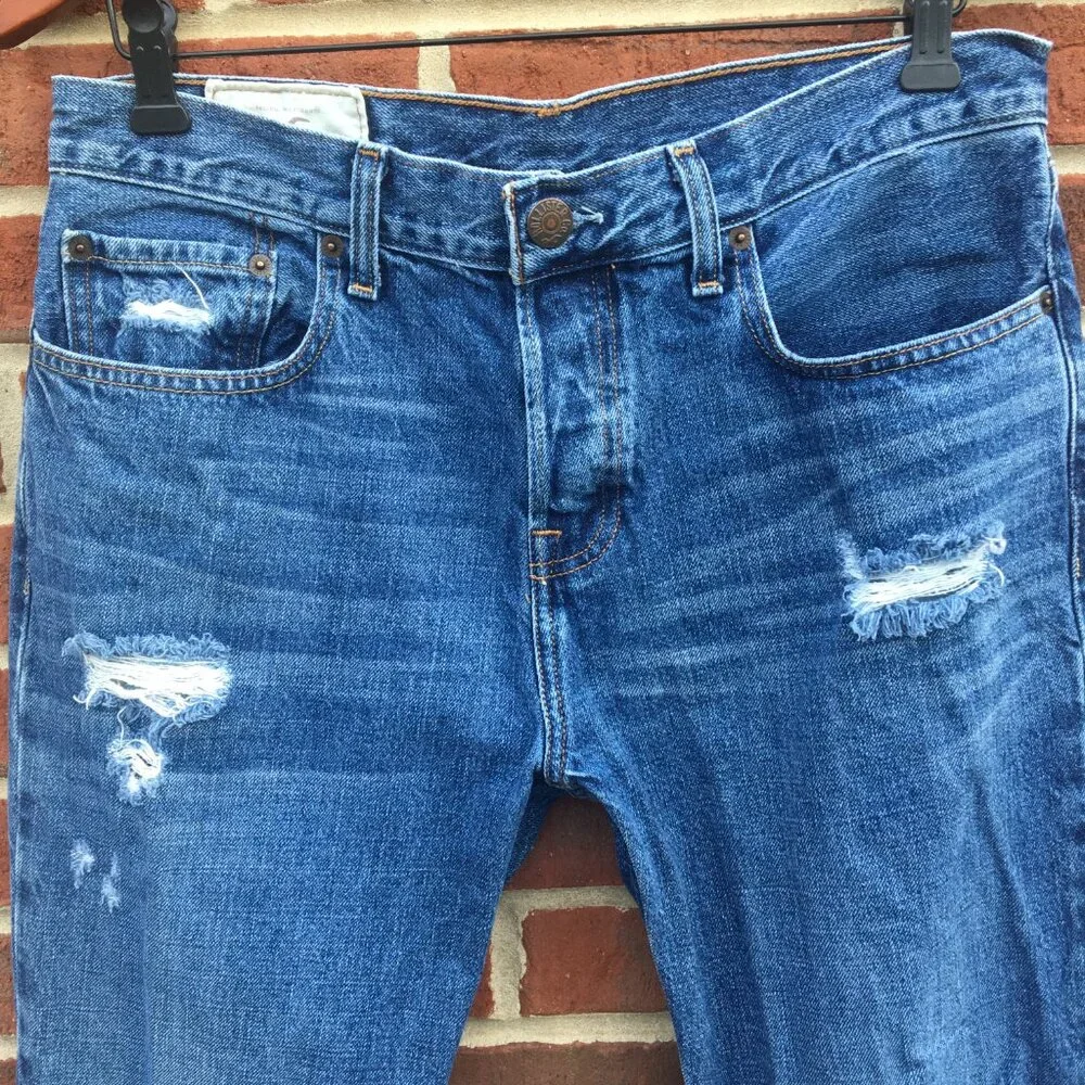Hollister Jeans Mens Size 32 Button Fly Bootcut Distressed Grunge